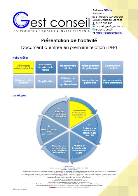 DER document d'entree en relation succession héritage impots retraite epargne placement actions immobilier risque performance contrat diversification assurance 3 (2)
